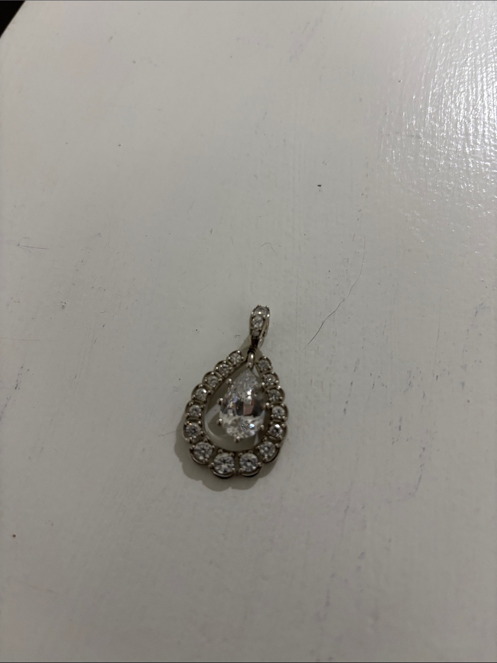 Clear Teardrop Crystal Pendant Necklace - Unbranded. Does not come with chain